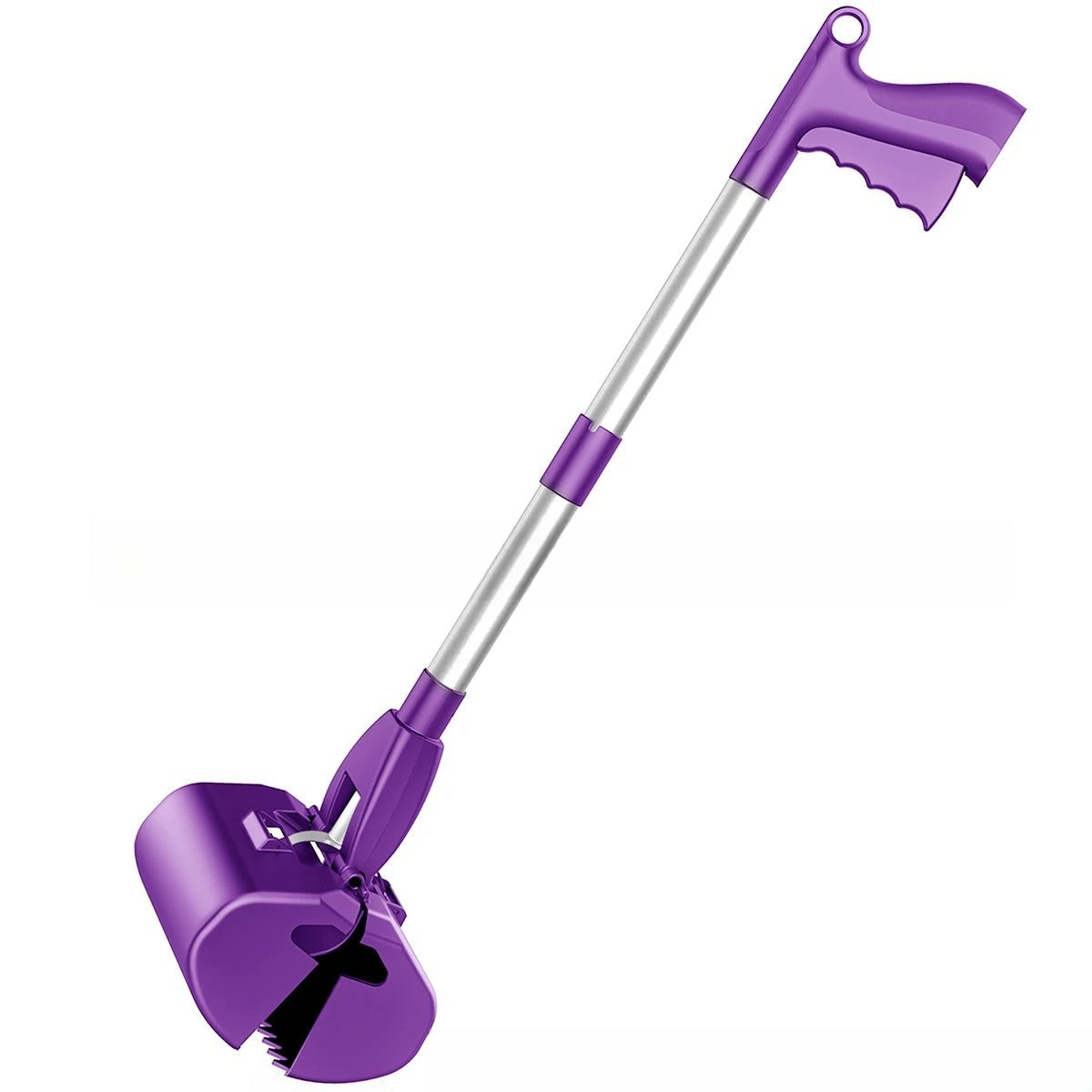 HKM-7408445 Durable Dog Pooper Scooper with ABS and Aluminum Alloy Construction, 80 cm Long, Black, Gray, Purple