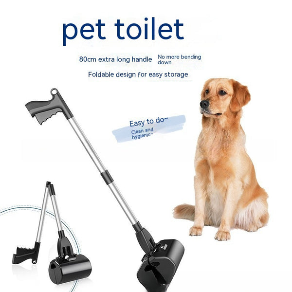 HKM-7408445 Durable Dog Pooper Scooper with ABS and Aluminum Alloy Construction, 80 cm Long, Black, Gray, Purple