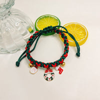 HKM-7408573 Christmas Themed Braided Rope Cat Scarf Collar, Free Size, Festive Designs