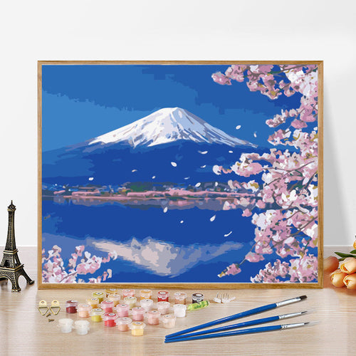 HKM-740883 Hand Painted Landscape Oil Painting on Canvas - Modern Decorative Art for Bedroom - Frameless Options Available
