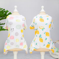 HKM-7408957 Casual Cotton Four-Legged Pet Clothing - Available in Lemon, Lion, Smiling Face, and Ice Cream Designs
