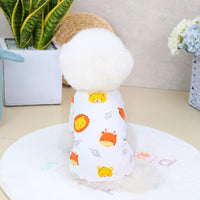 HKM-7408957 Casual Cotton Four-Legged Pet Clothing - Available in Lemon, Lion, Smiling Face, and Ice Cream Designs