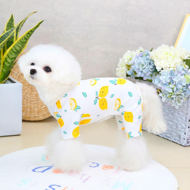 HKM-7408957 Casual Cotton Four-Legged Pet Clothing - Available in Lemon, Lion, Smiling Face, and Ice Cream Designs