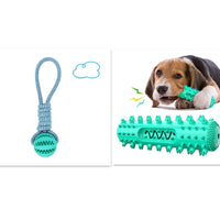 HKM-7409213 Interactive Rubber Dog Chew Ball with Rope - Tooth Cleaning Toy for Small to Medium Dogs