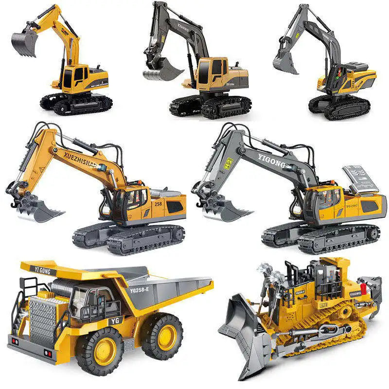 HKM-740947 1/20 Scale Alloy RC Excavator Model with 30m Remote Range, 360° Rotation and Obstacle Avoidance