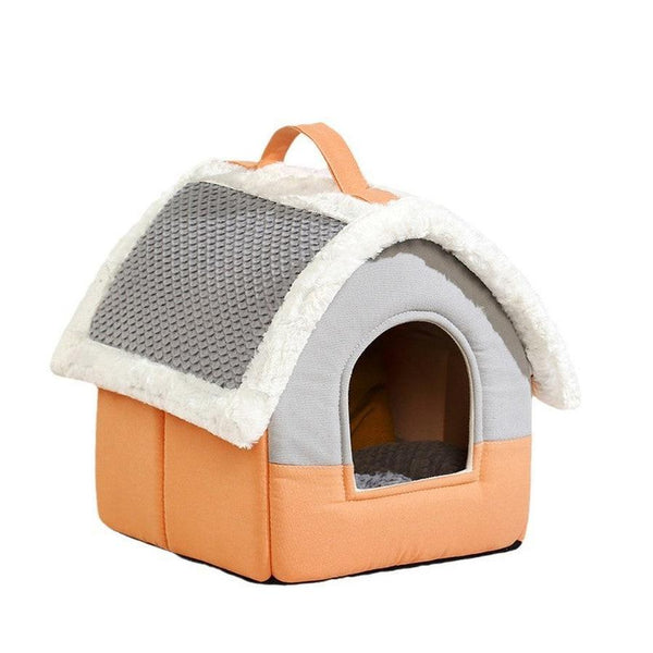 HKM-740947 Foldable Pet Bed House for Small and Medium Dogs & Cats - Warm Sleeping Nest for Winter, Portable Puppy Cave Sofa