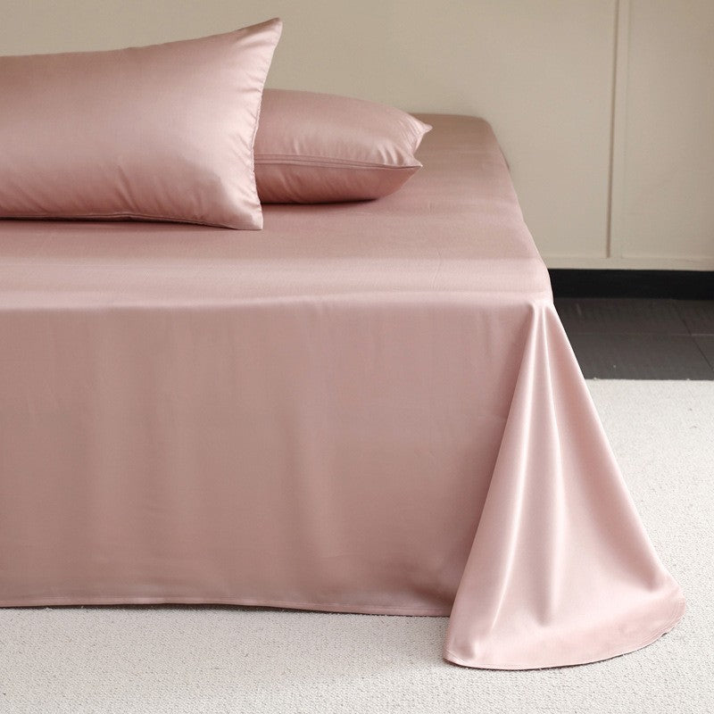 HKM-740947 Light Gray Soft Tencel Single Bed Quilt Sheet with Pillowcases - Modern Simple Design