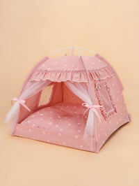 HKM-7410237 Foldable Outdoor Cat Nest Kennel - Summer Semi-Closed Pet Tent with Comfortable Mat