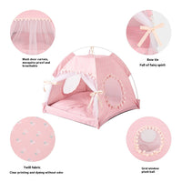 HKM-7410237 Foldable Outdoor Cat Nest Kennel - Summer Semi-Closed Pet Tent with Comfortable Mat