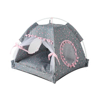 HKM-7410237 Foldable Outdoor Cat Nest Kennel - Summer Semi-Closed Pet Tent with Comfortable Mat