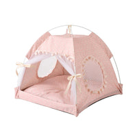 HKM-7410237 Foldable Outdoor Cat Nest Kennel - Summer Semi-Closed Pet Tent with Comfortable Mat