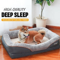 HKM-7410621 Two-Color Four-Sided Dog Sofa - Winter Warmth and Comfort, Available in Gray, L & XL Sizes