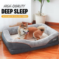 HKM-7410621 Two-Color Four-Sided Dog Sofa - Winter Warmth and Comfort, Available in Gray, L & XL Sizes