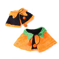 HKM-7410749 Double-sided Pumpkin Cloak and Hat for Dogs and Cats - Plush Halloween Costume in Sizes S, M, L