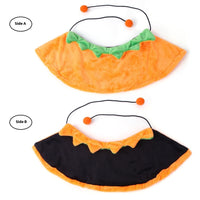 HKM-7410749 Double-sided Pumpkin Cloak and Hat for Dogs and Cats - Plush Halloween Costume in Sizes S, M, L