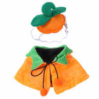 HKM-7410749 Double-sided Pumpkin Cloak and Hat for Dogs and Cats - Plush Halloween Costume in Sizes S, M, L