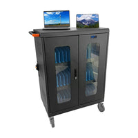 HKM-741075 Mobile Device Charging Cart for Classroom - Holds 10, 16, 30, 45, or 60 Tablets, Laptops, and Chromebooks