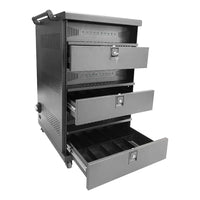 HKM-741075 Mobile Device Charging Cart for Classroom - Holds 10, 16, 30, 45, or 60 Tablets, Laptops, and Chromebooks