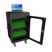 HKM-741075 Mobile Device Charging Cart for Classroom - Holds 10, 16, 30, 45, or 60 Tablets, Laptops, and Chromebooks