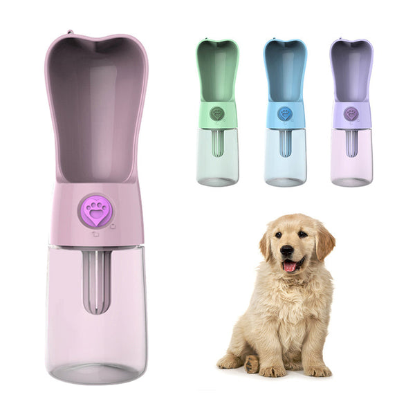 HKM-7412413 Portable Pet Water Bottle with Filter - 250ml, Leak-Proof Design for Dogs and Cats