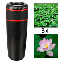 HKM-741331 8X/12X Telephoto Lens Set with Fisheye, Wide Angle, Macro Options and Selfie Stick