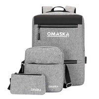 HKM-741331 Custom 3-in-1 USB Backpack Set with Large Capacity for Students and Casual Use