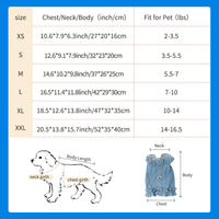 HKM-7413821 Stylish Denim Harness Vest for Small and Medium Dogs - Fashionable Jean Outfit for Puppies and Chihuahuas