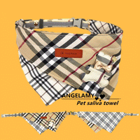 HKM-7413949 Plaid Cotton Triangle Towel for Pets - Four Seasons Use, Multiple Sizes Available