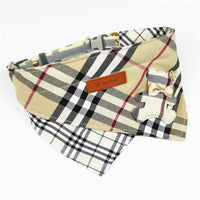 HKM-7413949 Plaid Cotton Triangle Towel for Pets - Four Seasons Use, Multiple Sizes Available