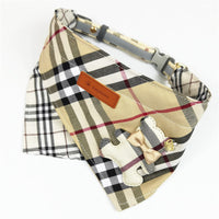 HKM-7413949 Plaid Cotton Triangle Towel for Pets - Four Seasons Use, Multiple Sizes Available