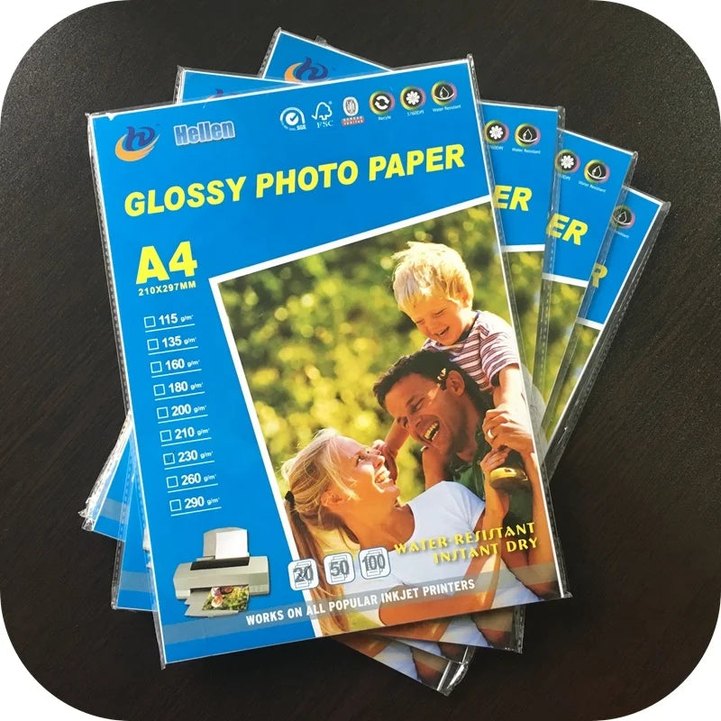 HKM-741395 A4 Size Inkjet High Glossy Photo Paper - 115g, 135g, 180g, 200g and 230g Options