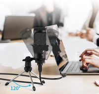 HKM-741459 Apple-Compatible Live Recording Microphone with Desktop Tripod Stand