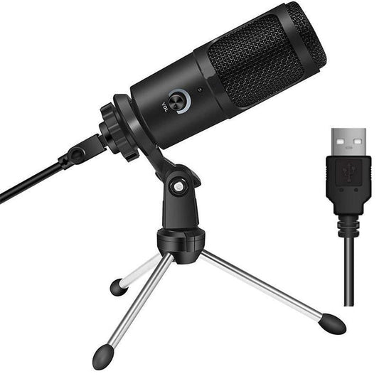 HKM-741459 Apple-Compatible Live Recording Microphone with Desktop Tripod Stand