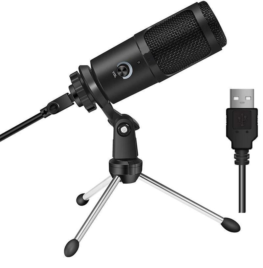 HKM-741459 Apple-Compatible Live Recording Microphone with Desktop Tripod Stand