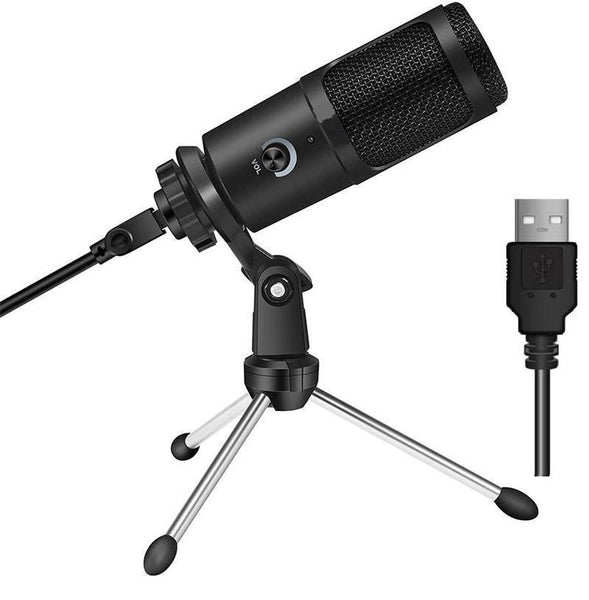 HKM-741459 Apple-Compatible Live Recording Microphone with Desktop Tripod Stand