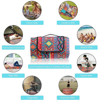 HKM-741459 Bohemian Style Waterproof Foldable Outdoor Camping and Picnic Mat Beach Blanket