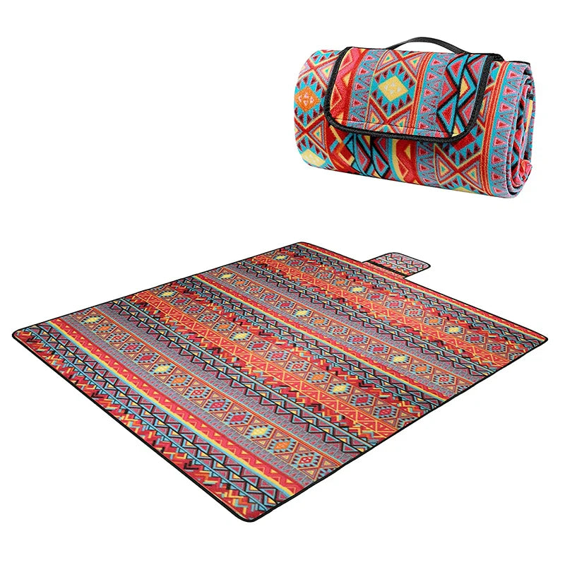 HKM-741459 Bohemian Style Waterproof Foldable Outdoor Camping and Picnic Mat Beach Blanket