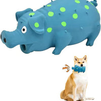 HKM-741459 Indestructible Interactive Dog Chew Toy with Squeaker - Tough Pig Design for Aggressive Chewers