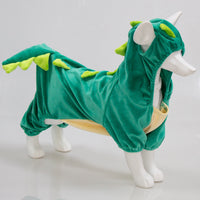 HKM-7414717 Dinosaur Transformation Costume for Dogs - Cute Cartoon Pet Outfit in Green and Pink