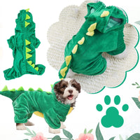 HKM-7414717 Dinosaur Transformation Costume for Dogs - Cute Cartoon Pet Outfit in Green and Pink