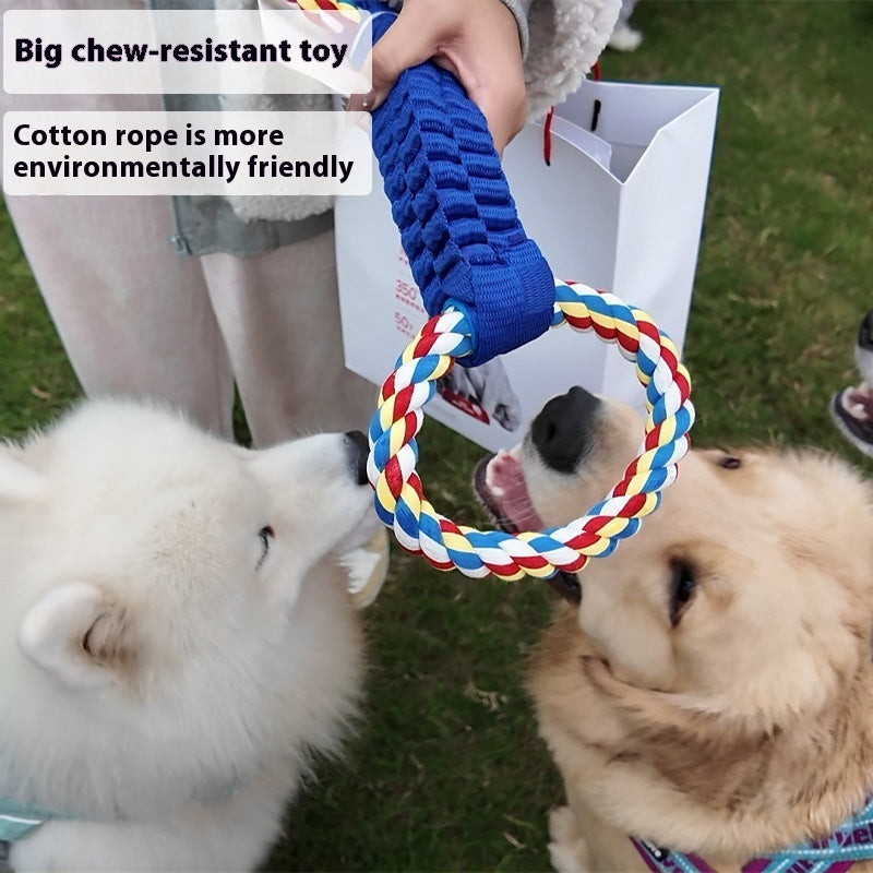 HKM-7414973 Interactive Cotton Tug-of-War Toy for Dogs - 2-Piece Tooth Cleaning Rope Set