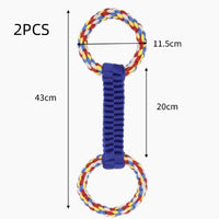 HKM-7414973 Interactive Cotton Tug-of-War Toy for Dogs - 2-Piece Tooth Cleaning Rope Set