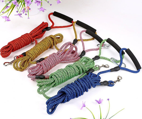 HKM-7416125 Adjustable Nylon Dog Tracking Rope - Multiple Lengths & Colors Available