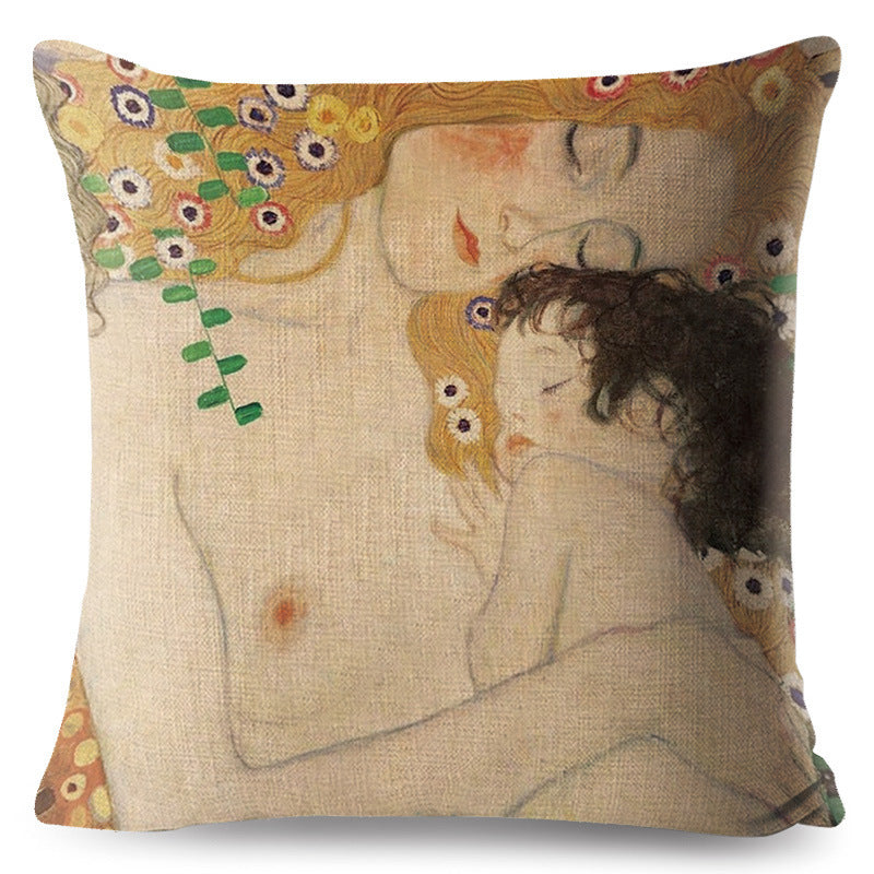 HKM-741651 Digital Printing Linen Pillowcase with Creative Patterns and High-Quality Zipper