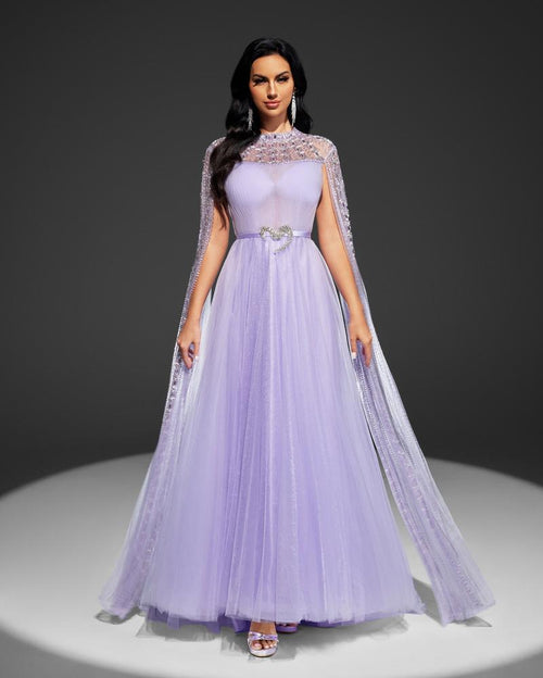 HKM-741651 Elegant Purple Women's Dress - Model EZ25027