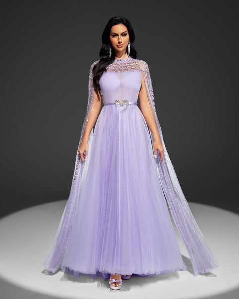 HKM-741651 Elegant Purple Women's Dress - Model EZ25027