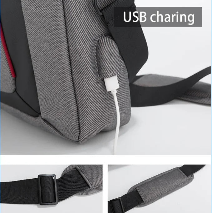HKM-741651 Multifunction Waterproof Polyester Laptop Bag with Contrast Colors