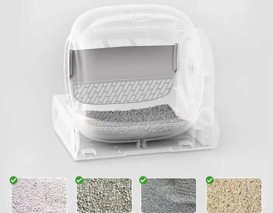 HKM-741715 Automatic Self-Cleaning Cat Litter Box with 65L Capacity and APP Control