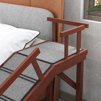 HKM-7417789 Wooden Pet Ramp with Removable Guardrails and Non-Slip Surface for Easy Access to Furniture