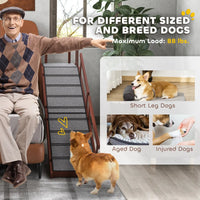 HKM-7417789 Wooden Pet Ramp with Removable Guardrails and Non-Slip Surface for Easy Access to Furniture